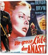 Movie Poster For ''anastasia'', With Ingrid Bergman And Yul Brynner, 1956 Canvas Print