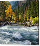 Moving Water On The Wenatchee River Canvas Print