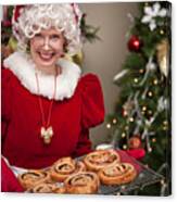 Ms. Claus With Cinnamon Rolls Canvas Print