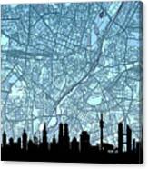 Munich Skyline Map #77 Canvas Print