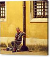 Musician In Venice Canvas Print
