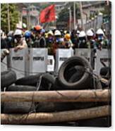 Myanmar Protests Against The Military Dictatorship Canvas Print