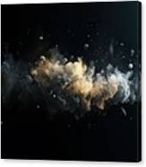 Natural Dust Particles Flow In Air On Black Background Canvas Print