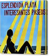 Necochea Beach Argentina Art Deco Poster 1932 Canvas Print