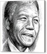 Nelson Mandela - Line Art Canvas Print
