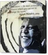 Nelson Mandela On Education Canvas Print