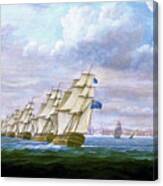 Nelson's Inshore Blockading Squadron At Cadiz - Digital Remastered Edition Canvas Print