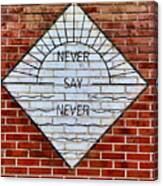Never Say Never Canvas Print