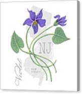 New Jersey State Flower Violet Art By Jen Montgomery Canvas Print