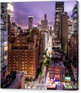 New York City At Night From The Rooftops Canvas Print