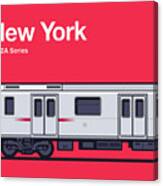 New York R142a Series Usa World Train Side Red Canvas Print