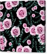 Night Beauty Rose Eucalyptus Pattern #1 #floral #decor #art Canvas Print