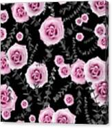 Night Beauty Rose Eucalyptus Pattern #5 #floral #decor #art Canvas Print