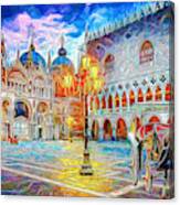 Night Come In Old Europe Canvas Print