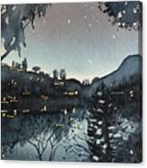 Night Time At The Lake Canvas Print