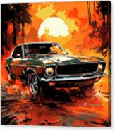 No02159 Retro Ford Mustang Cars Canvas Print