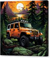 No02203 Retro Jeep Wrangler Cars Canvas Print