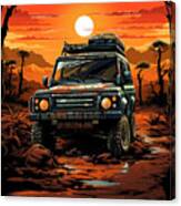 No02235 Retro Land Rover Range Rover Cars Canvas Print