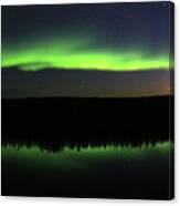 Northern Lights Dancing With The Moon Canvas Print