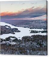 Norton Pond, Vermont Winter Sunset Panorama Canvas Print