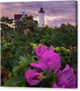 Nubble Lighthouse Pink Sunrise Canvas Print