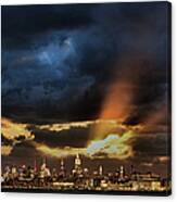 Ny City Clouds Canvas Print