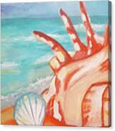 Ocean View With Seashells Imagine #3 Canvas Print
