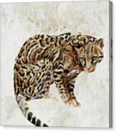 Ocelot Wild Cat Animal Painting Canvas Print