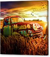 Old Chevy Truck In The Sunset Canvas Print