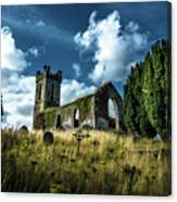 Old Church Ruin With Graveyard In Ireland Canvas Print