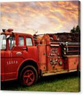Old Fire Truck In The Country Canvas Print