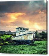 Old Fishing Boat Sonoma County Canvas Print