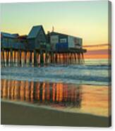 Old Orchard Pier Sunrise Reflection Canvas Print