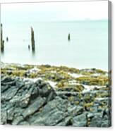 Old Posts And The Rocks - Wide Angle View Canvas Print