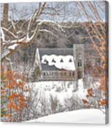 Old Stone Church In Winter Canvas Print