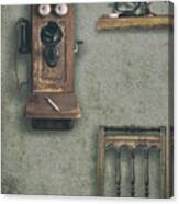 Old Time Wall Phone Canvas Print