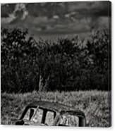 Old Truck Cab In Field Canvas Print