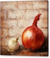 Onion And Garlic Art Canvas Print