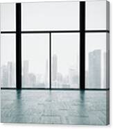 Open Space Interior With Panoramic Window Canvas Print