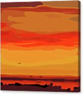 Orange Ocean Sunset Canvas Print