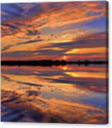 Orange Sunset Over South Rice Lake Canvas Print
