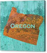 Oregon Rust On Teal Canvas Print