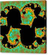 Ornament On Black Background - Abstract Canvas Print