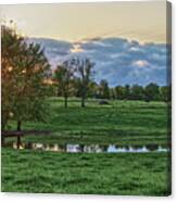 Ozarks Country Pond Sunset Pano Canvas Print