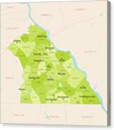 Pa York County Vector Map Green Canvas Print