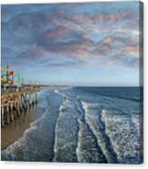 Pacific Park And Santa Monica Pier At Sunset, Los Angeles Canvas Print
