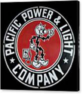 Pacific Power And Light Vintage Sign Canvas Print