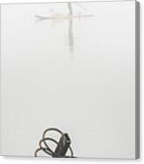 Paddleboarder In Fog 2 Canvas Print