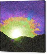 Painted Sunsetting Behind The Hills Canvas Print