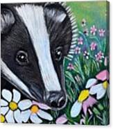 Painting Badger Acrylic Painting Cute Animal Artw Canvas Print